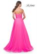 Picture of: Neon Strapless Sweetheart A-Line Corset Prom Dress in Neon Pink, Style: 32341, Back Picture