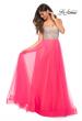Picture of: Neon Tulle Ballgown with Jeweled Top and Pockets in Neon Pink, Detail Picture 1