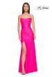 Picture of: Jersey Dress with Square Neckline and Ruching in Neon Pink, Style: 31129, Detail Picture 1