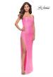 Picture of: Ruched Sequin Prom Dress with High Side Slit in Neon Pink, Style: 31405, Detail Picture 1