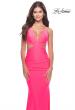 Picture of: Prom Dress with Cut Out Sides and Low Open Back in Neon in Neon Pink, Style: 31428, Detail Picture 1