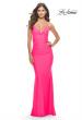 Picture of: Unique Jersey Dress with Open Criss Cross Sides in Neon in Neon Pink, Style: 31438, Detail Picture 1