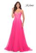Picture of: A-line Gown with Sheer Floral Embellished Bodice in Neon Pink in Neon Pink, Style: 31506, Detail Picture 1