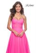 Picture of: Neon Strapless Sweetheart A-Line Corset Prom Dress in Neon Pink, Style: 32341, Detail Picture 1