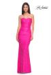 Picture of: Neon Rhinestone Embellished Jersey Dress with Strapless Sweetheart Top in Neon Pink, Style: 32436, Detail Picture 1