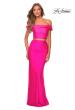 Picture of: Neon Two Piece Prom Dress with Off the Shoulder Top in Neon Pink, Style: 29146, Detail Picture 2