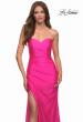 Picture of: Neon Strapless Sweetheart Jersey Evening Dress in Pink, Style: 30600, Detail Picture 2