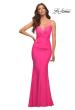 Picture of: Neon Prom Dress with Knot at Waist and Open Back in Pink, Style: 30611, Detail Picture 2