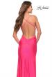 Picture of: Neon Pink Ruched Long Gown with Criss-Cross Style Bodice, Style: 30689, Detail Picture 2
