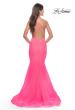 Picture of: Mermaid Rhinestone Tulle Gown with Open Back in Neon in Neon Pink, Style: 31407, Detail Picture 2