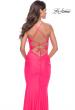 Picture of: Long Prom Dress with Front Cut Out and Twist Detail in Neon Pink, Style: 31539, Detail Picture 2