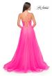 Picture of: Tulle Dress with Full Skirt and Sheer Lace Bodice in Neon Pink, Style: 32306, Detail Picture 2