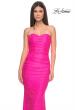 Picture of: Neon Rhinestone Embellished Jersey Dress with Strapless Sweetheart Top in Neon Pink, Style: 32436, Detail Picture 2