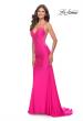 Picture of: Dramatic Rhinestone Dress with Sheer Details and Train in Bright Colors in Neon Pink, Style: 31403, Detail Picture 3