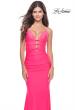 Picture of: Modern Jersey Dress with Twist Band Details in Neon in Neon Pink, Style: 31439, Detail Picture 3