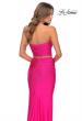 Picture of: Tube Top Two Piece Long Neon Prom Dress in Neon Pink, Style: 28972, Detail Picture 4