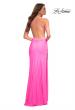 Picture of: Trendy Neon Prom Dress with High Side Slit in Neon Pink, Detail Picture 4