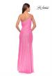 Picture of: One Shoulder Sequin Dress with Circle Cut Out in Neon in Neon Pink, Style: 31213, Detail Picture 4