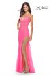 Picture of: Rhinestone Fully Embellished Prom Dress with Sheer Bodice in Neon in Neon Pink, Style: 31419, Detail Picture 4