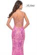 Picture of: Print Sequin Gown with Square Neckline in Neon Pink, Style: 31521, Detail Picture 5