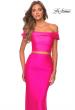 Picture of: Neon Two Piece Prom Dress with Off the Shoulder Top in Neon Pink, Style: 29146, Detail Picture 6