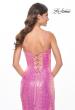 Picture of: Bustier Sequin Neon Prom Dress with Lace Up Back in Neon Pink, Style: 31965, Detail Picture 6