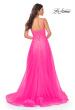 Picture of: Rhinestone A-Line Tulle Prom Dress with Illusion Bodice in Pink, Style: 32146, Detail Picture 6