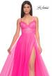 Picture of: Tulle Dress with Full Skirt and Sheer Lace Bodice in Neon Pink, Style: 32306, Detail Picture 6