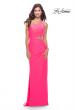 Picture of: One Shoulder Dress with Side Cut Out and Unique Back in Bright Colors in Neon Pink, Style: 31443, Detail Picture 7
