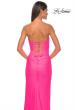 Picture of: Strapless Fitted Rhinestone Embellished Gown with Knot Detail in Neon Pink, Style: 32175, Detail Picture 7