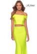 Picture of: Neon Two Piece Prom Dress with Off the Shoulder Top in Neon Yellow, Style: 29146, Main Picture