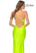 Picture of: Neon Prom Dress with Ruching and Strappy Back in Neon Yellow, Style: 29020, Detail Picture 8