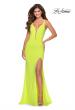 Picture of: Fully Beaded Long Prom Gown with Keyhole Back in Neon Yellow, Style: 28760, Detail Picture 2