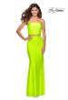 Picture of: Tube Top Two Piece Long Neon Prom Dress in Neon Yellow, Style: 28972, Detail Picture 2