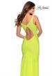 Picture of: Fully Beaded Long Prom Gown with Keyhole Back in Neon Yellow, Style: 28760, Detail Picture 3