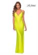 Picture of: Ruched Neon Prom Dress with Criss Cross Tie Back in Neon Yellow, Style: 29010, Detail Picture 3