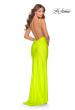Picture of: Form Fitting Jersey Dress with Fully Open Back in Neon Yellow, Style: 28287, Detail Picture 4