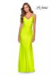 Picture of: Form Fitting Jersey Dress with Fully Open Back in Neon Yellow, Style: 28287, Detail Picture 5