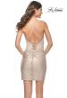 Picture of: Rhinestone Jersey Dress with Ruching and Lace Up Back in Nude, Style: 31831, Detail Picture 9