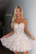 Picture of: Strapless Floral Applique Mini Dress in Nude, Style 33284, Detail Picture 1