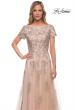 Picture of: A Line Tulle and Lace Gown with Short Sleeves in Nude, Detail Picture 1