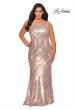 Picture of: Multi Colored Plus Size Sequin Dress with High Neckline in Nude Multi, Style: 28877, Main Picture