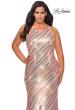 Picture of: Multi Colored Plus Size Sequin Dress with High Neckline in Nude Multi, Style: 28877, Detail Picture 2