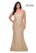 Picture of: Stretch Lace Curve Prom Dress with Rhinestones in Nude, Style: 28798, Detail Picture 1