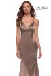 Picture of: Chic Long Stretch Satin Gown with V Neck and Back in Nude, Style 29960, Detail Picture 8