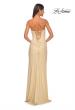 Picture of: Strapless Fitted Rhinestone Embellished Gown with Knot Detail in Nude, Style: 32175, Detail Picture 9