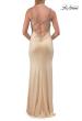 Picture of: Metallic Jersey Gown with Beaded Straps and Lace-Up Back in Nude, Style: 33664, Detail Picture 12
