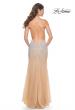 Picture of: Stunning Rhinestone Embellished Fitted Tulle Dress in Nude, Style: 32007, Back Picture