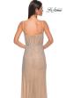 Picture of: Rhinestone Embellished Prom Dress with U Slit in Nude , Style 32366, Back Picture