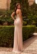 Picture of: Strapless Rhinestone Gown with Side Slit and Lace-Up Back in Nude, Style: 33879, Back Picture